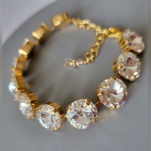 Austrian Crystal Tennis Bracelet in Gold